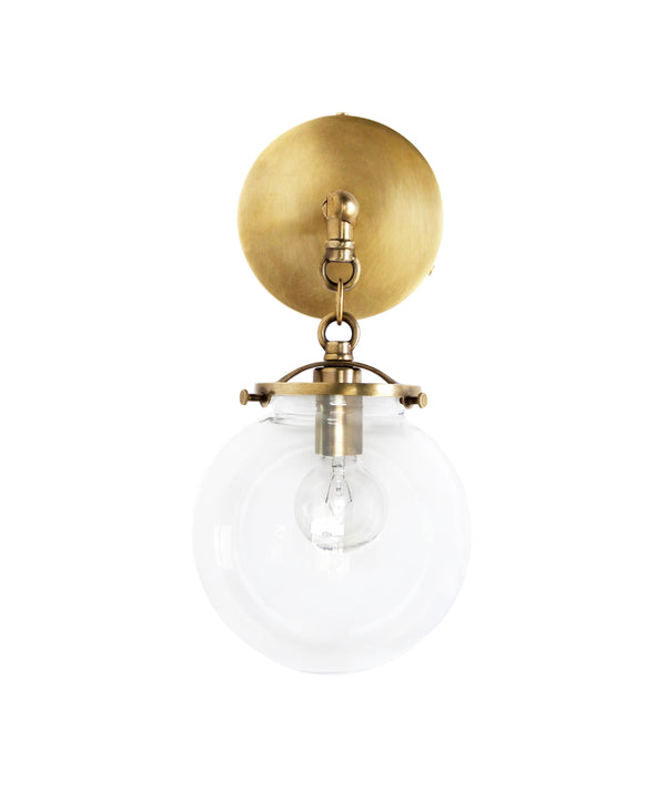 Betsy Wall Sconce, Brass and Clear Glass Globe