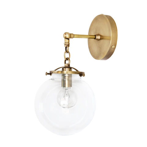 Betsy Wall Sconce, Brass and Clear Glass Globe