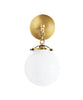 Betsy Wall Sconce, Brass and White Glass Globe