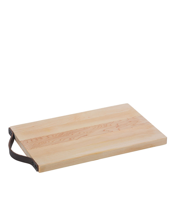 Santa Monica Maple Serving Board, Rectangular with Leather Handle
