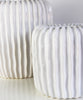 Ridge Ceramic Vase, White