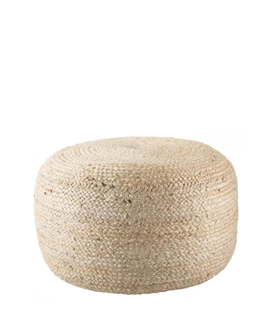 Large Sasha Jute Pouf, Bleached