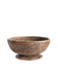 Small Round Pedestal Fruit Bowl, Brown