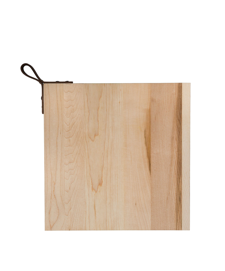 Santa Monica Maple Serving Board, Square with Leather Handle