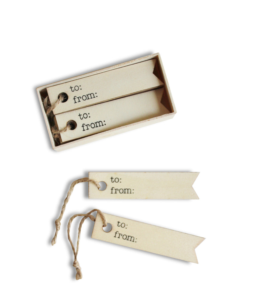 "To & From" Wooden Gift Tags, Box Set of 12 - High Street Market