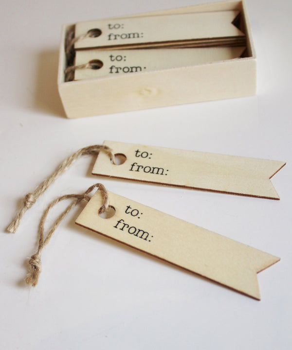 "To & From" Wooden Gift Tags, Box Set of 12 - High Street Market