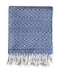Diamond Weave Throw Blanket, Navy & White