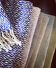 Diamond Weave Throw Blanket, Navy & White