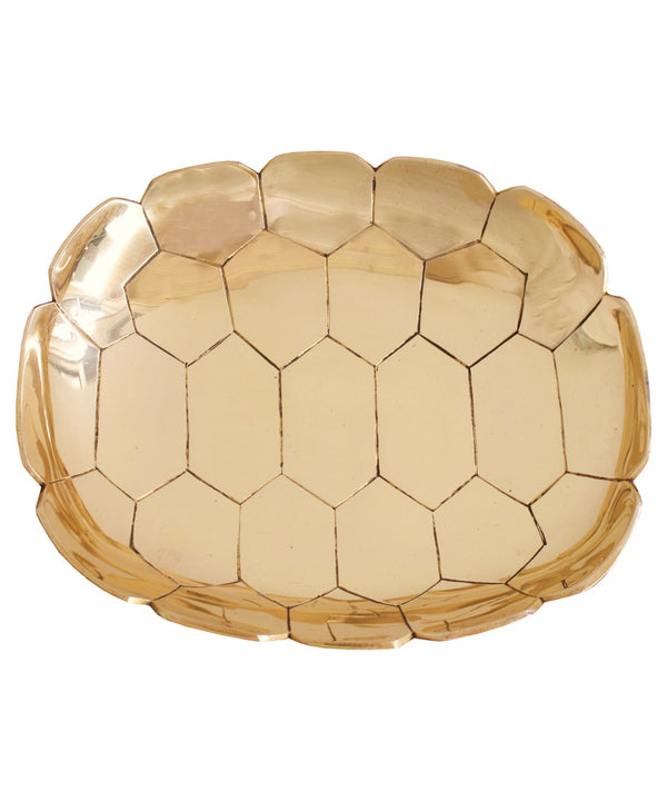 Turtle Shell Brass Tray Large