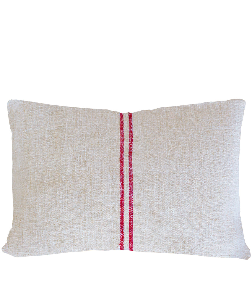 Vintage Linen Stripe Lumbar Pillow