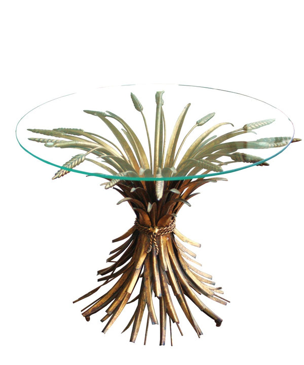 Vintage Italian Wheat Sheaf Side Table