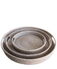 Round Woven Serving Trays, White Wash (3 sizes available)