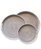 Round Woven Serving Trays, White Wash (3 sizes available)