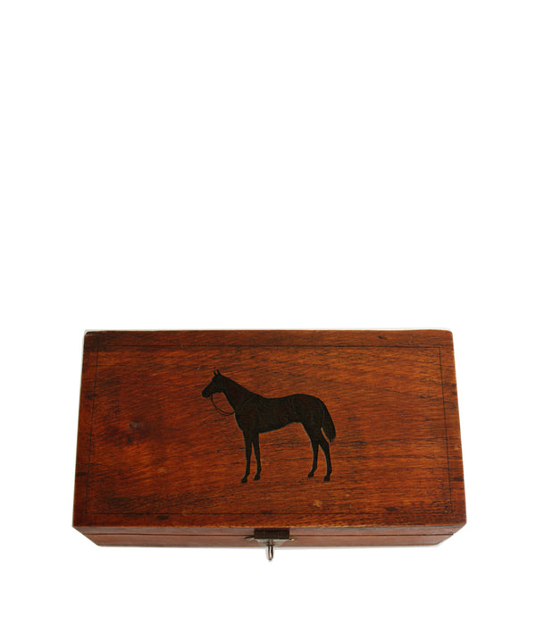 Thoroughbred Horse, Etched Wooden Box