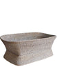 Large Rectangular Pedestal Fruit Bowl, White Wash