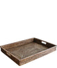 Large Woven Rectangular Serving Tray, Antique Brown